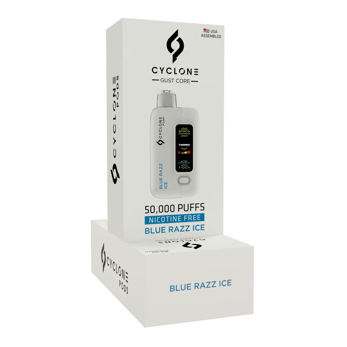 Gust Core Blue Razz Ice nicotine-free disposable vape