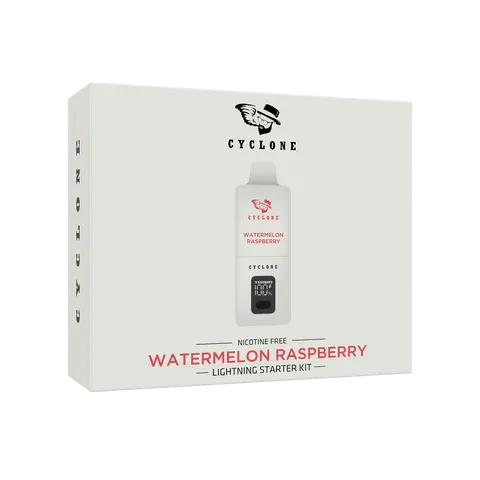 Cyclone Lightning nicotine-free vape kit in Watermelon Raspberry