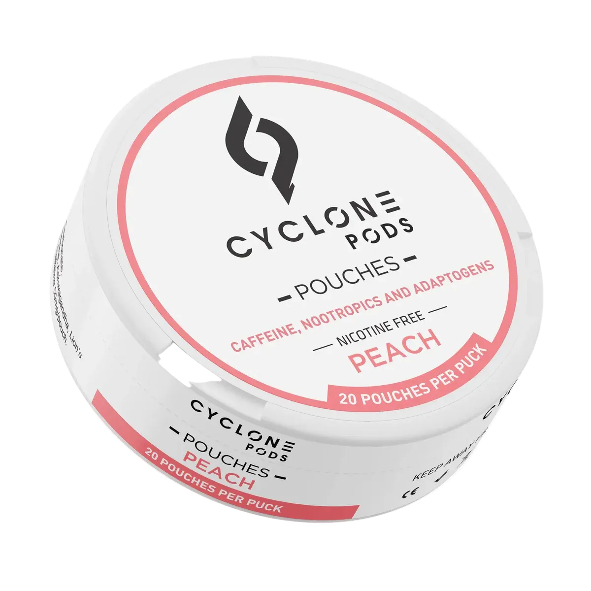 Cyclone Focus caffeine pouches in Peach