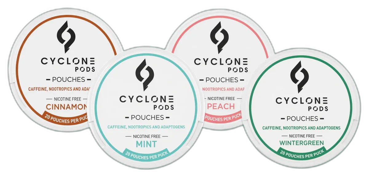 Cyclone Focus Pouches Trial Pack — 4 tins of nicotine-free nootropic energy pouches