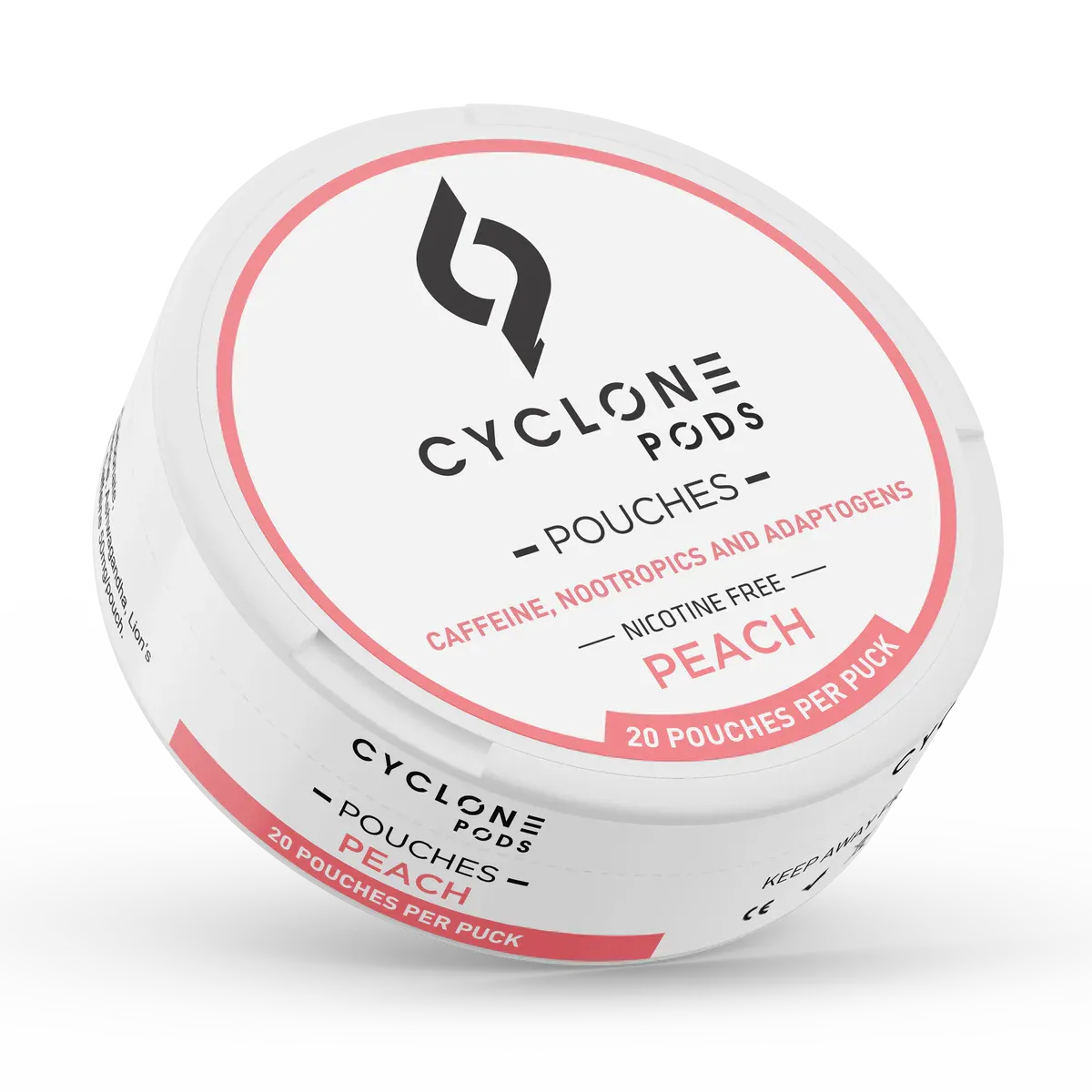 Cyclone Focus caffeine pouches in Peach